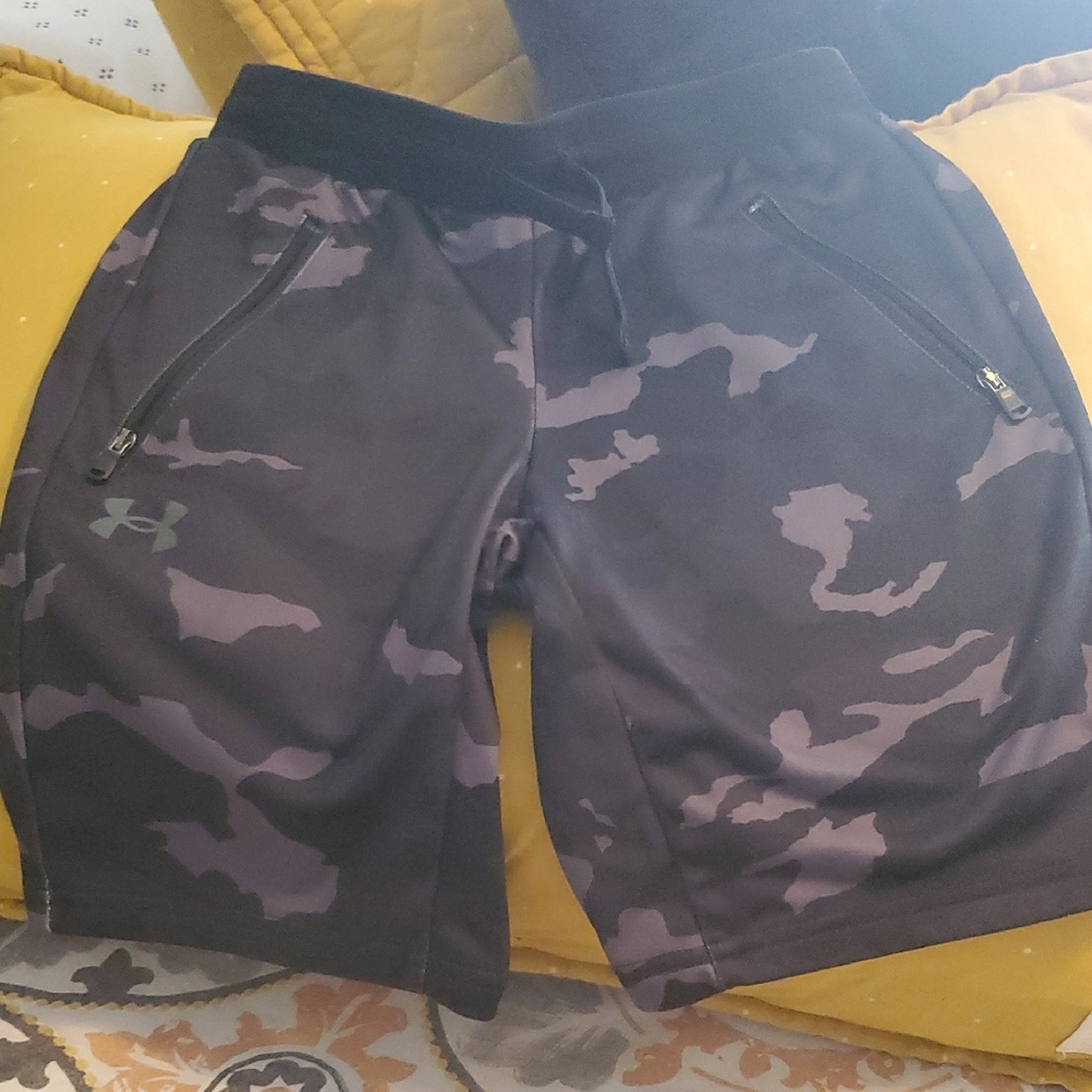 Under Armour Men's Athletic Shorts - Black and Purple Camo